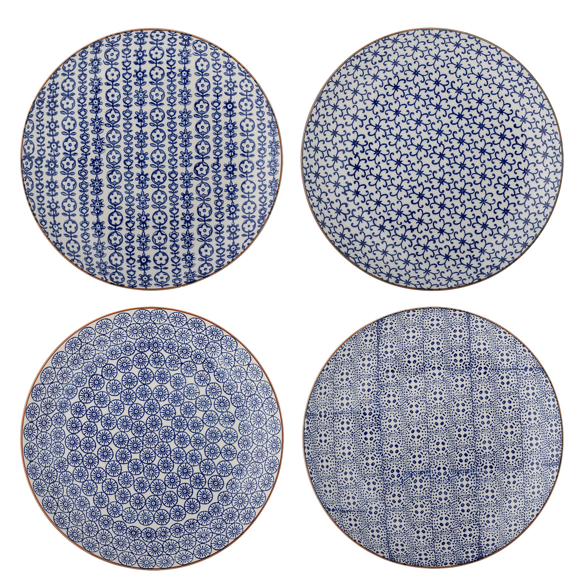 Lot de 4 assiettes Karine en grès - Coloris bleu — détail 4