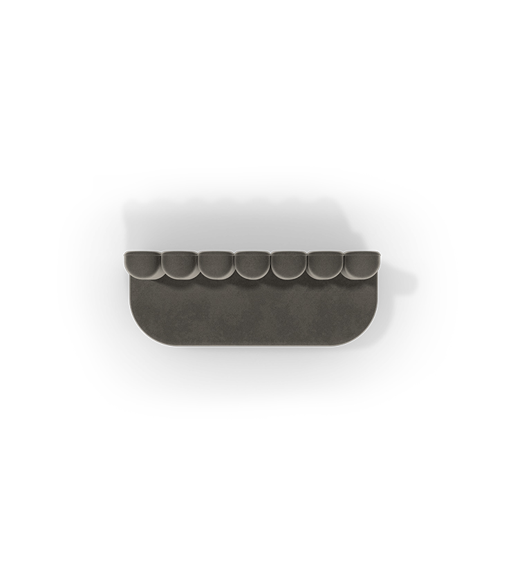 Canapé de forme organique marron — détail 4
