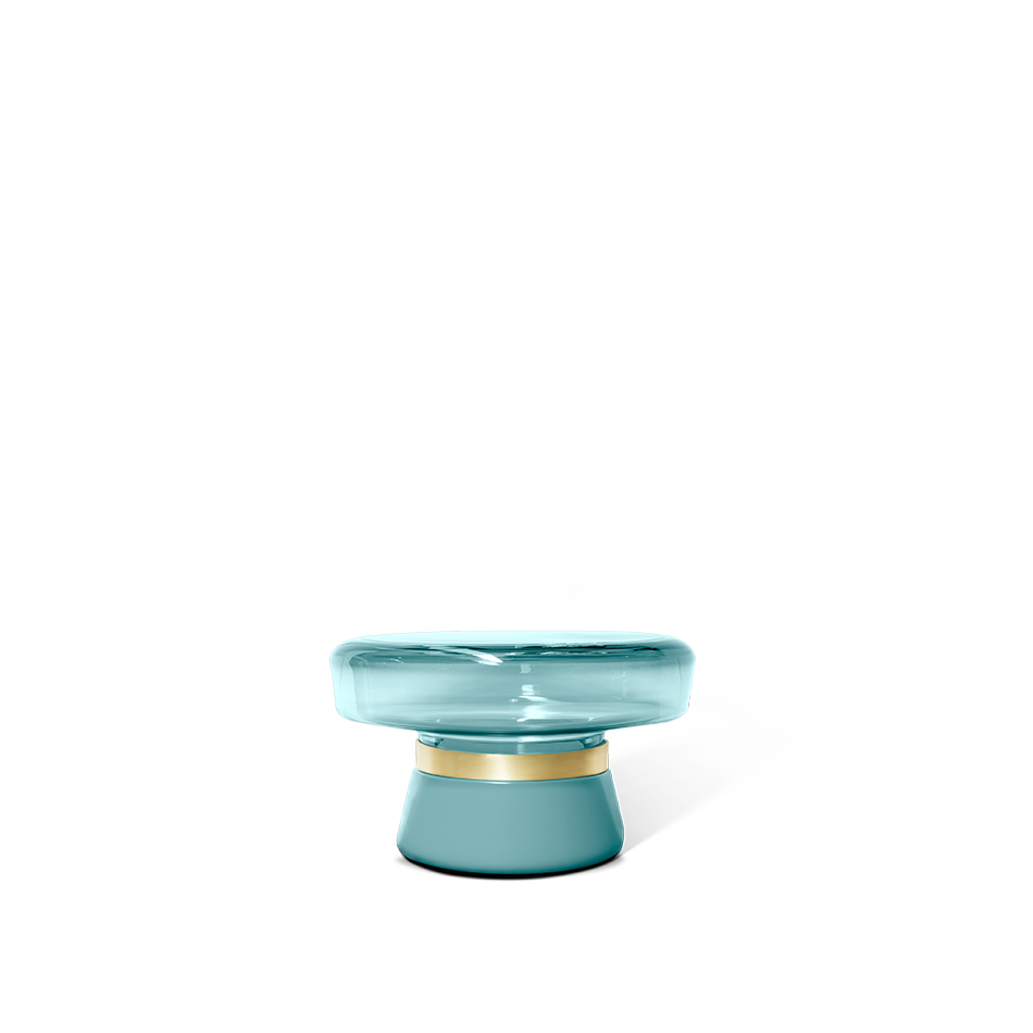 Table basse en verre soufflé à la main