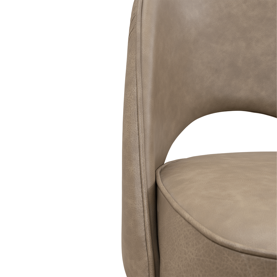 Chaise de salle à manger en cuir marron — détail 5