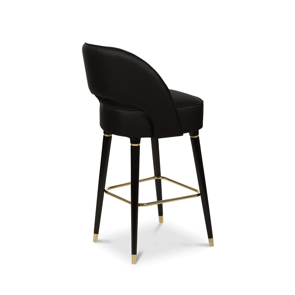 Chaise de bar en velours avec détails doré — détail 3