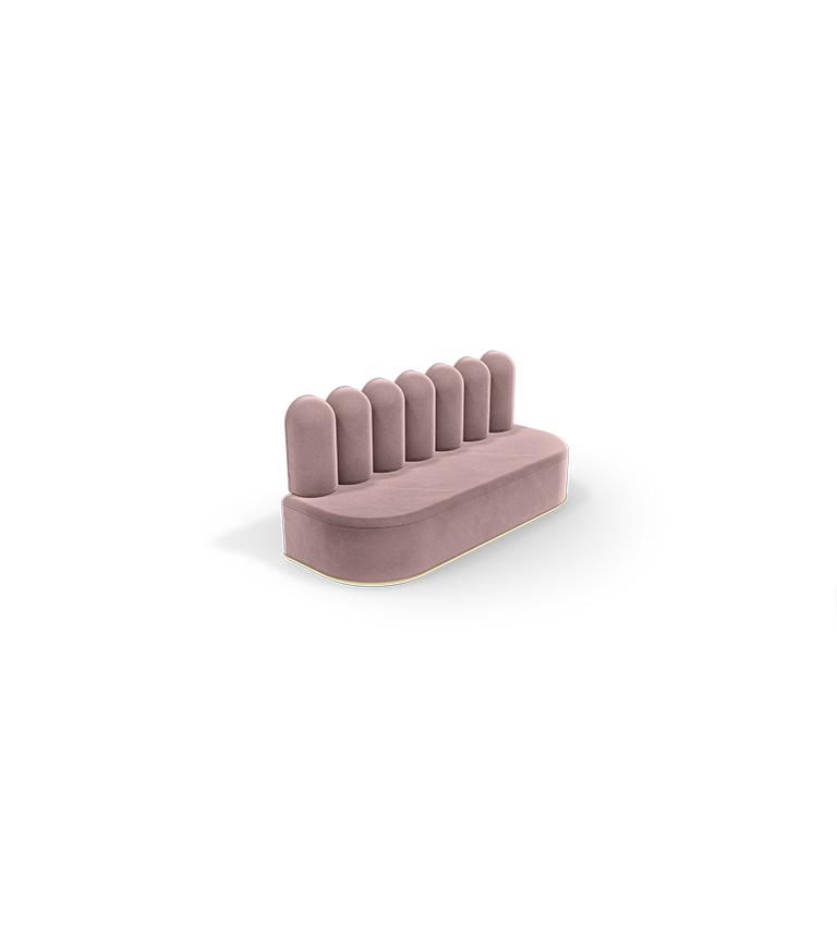 Canapé de forme organique rose