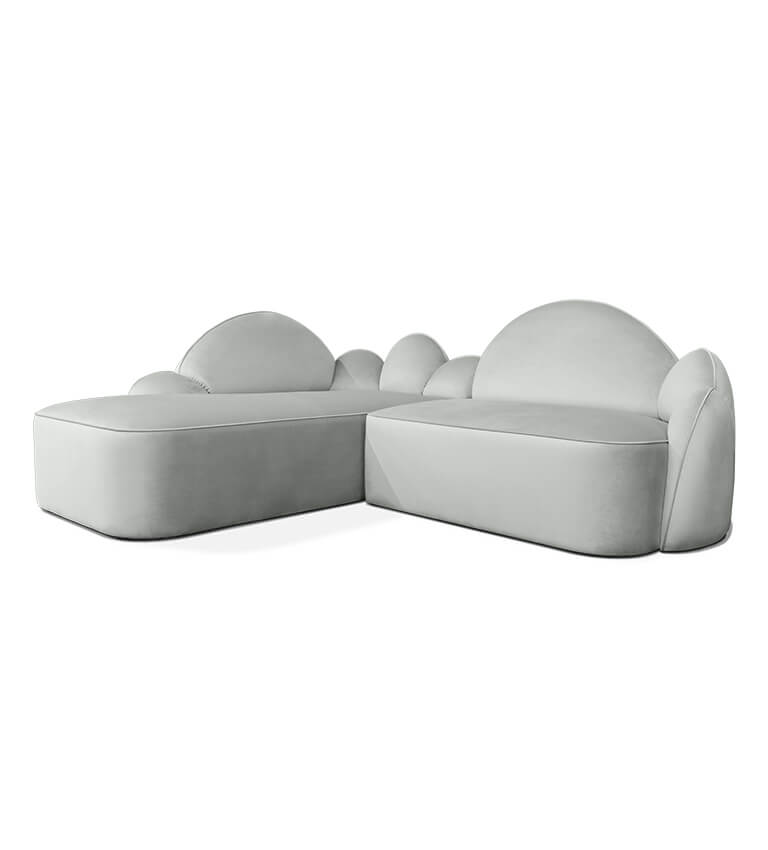 Canapé forme nuage gris