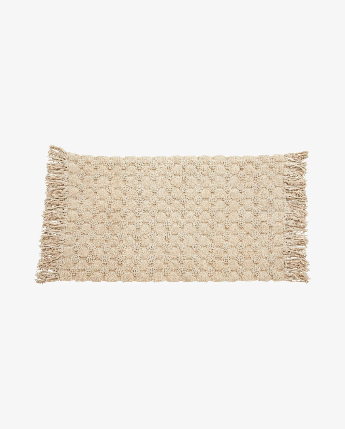 Tapis de bain tufté 100% coton blanc cassé