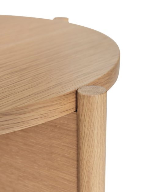 Table d’appoint plateau rond en bois de chêne — détail 5