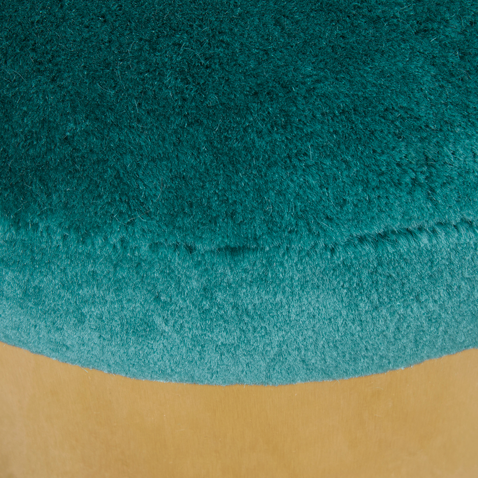 Tabouret en tissu doux vert sapin — détail 5