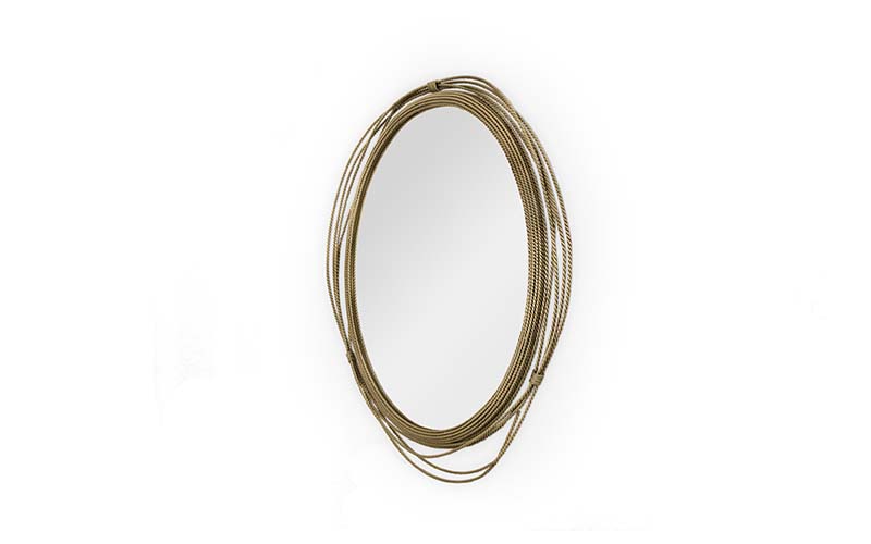 Miroir en laiton brossé vieilli