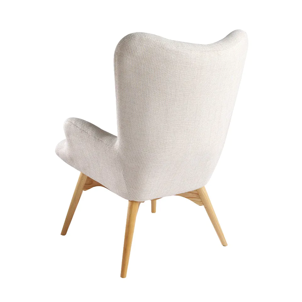 Fauteuil rembourré en tissu beige — détail 5