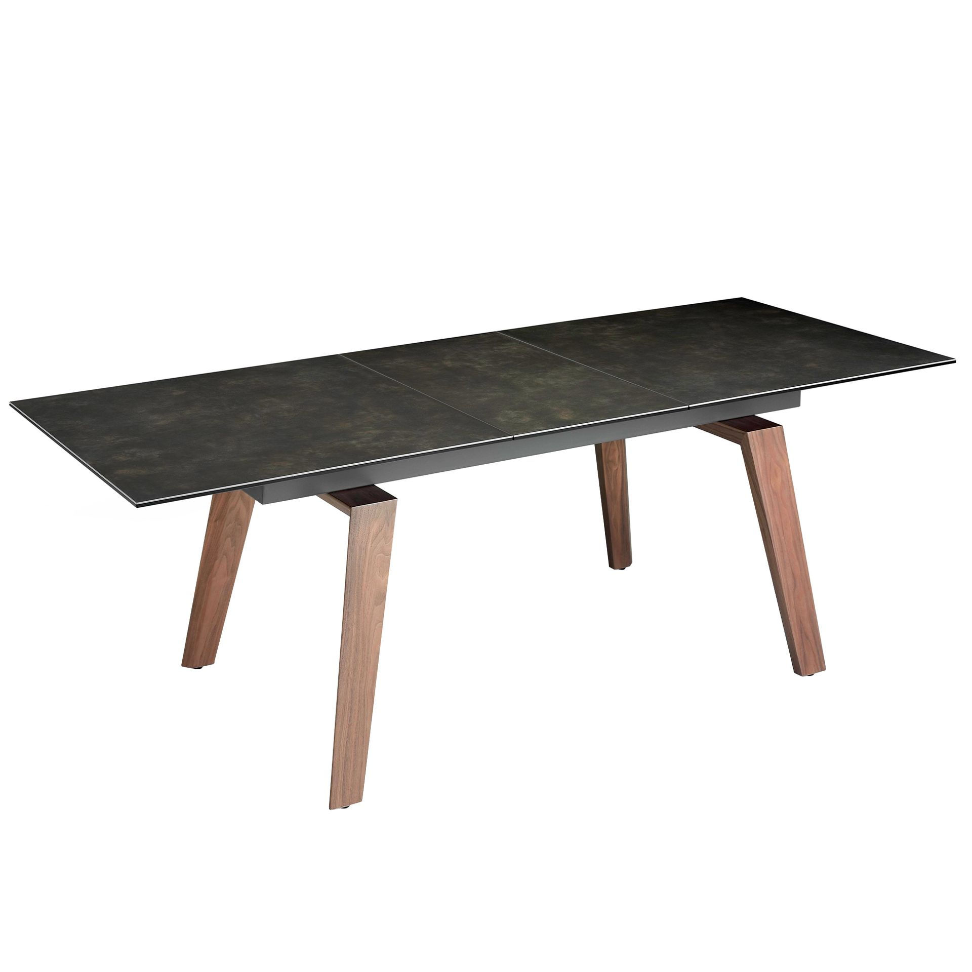 Table à manger rectangulaire extensible - Finitions noyer et noir
