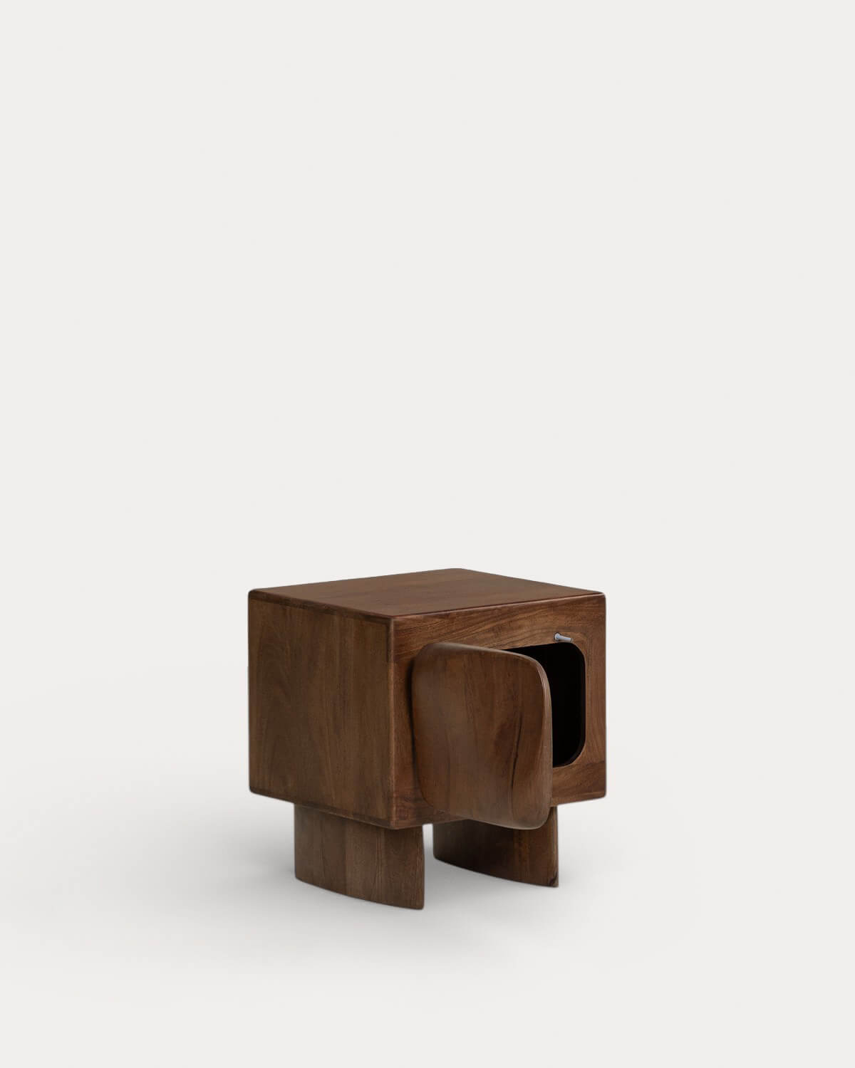 Table de chevet rectangulaire 45x41 cm avec rangement en bois de manguier Orlean — détail 4