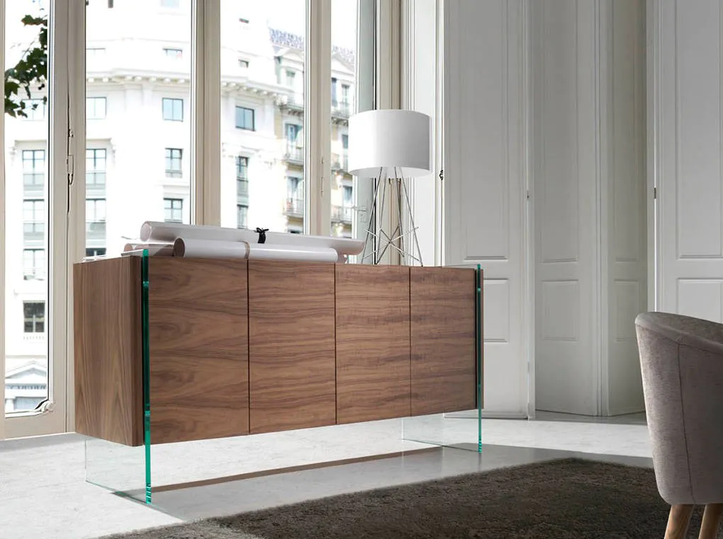 Buffet en bois de noyer 2 portes