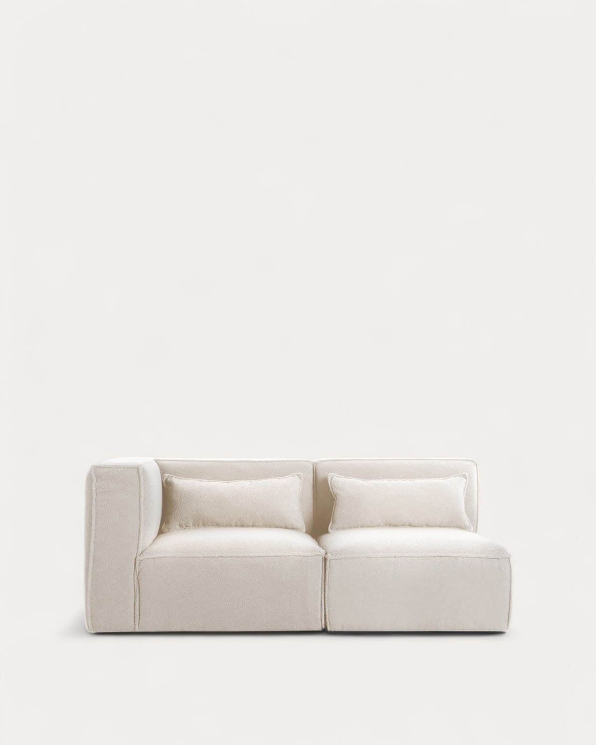 Séjour — Canapé modulaire d'angle 2 pièces bouclé Kilhe — Coloris au choix