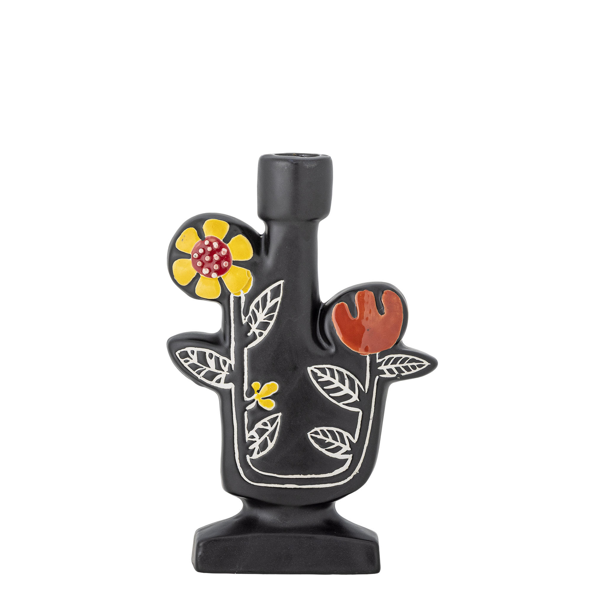 Bougeoir Vivielle en grès - Coloris multicolore - L13,5xH21xW5 cm — détail 4