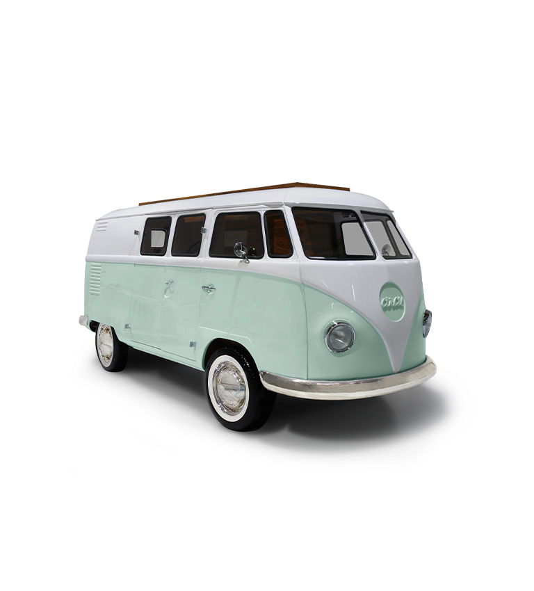 Lit Van vert et blanc