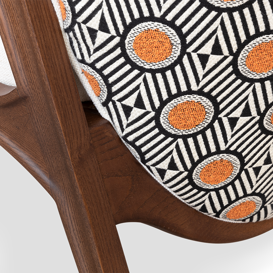 Chaise en tissu de velours au motif art déco — détail 5