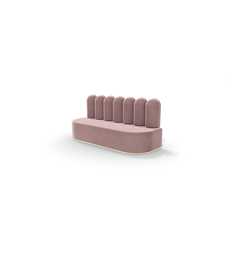 Canapé de forme organique rose — détail 3