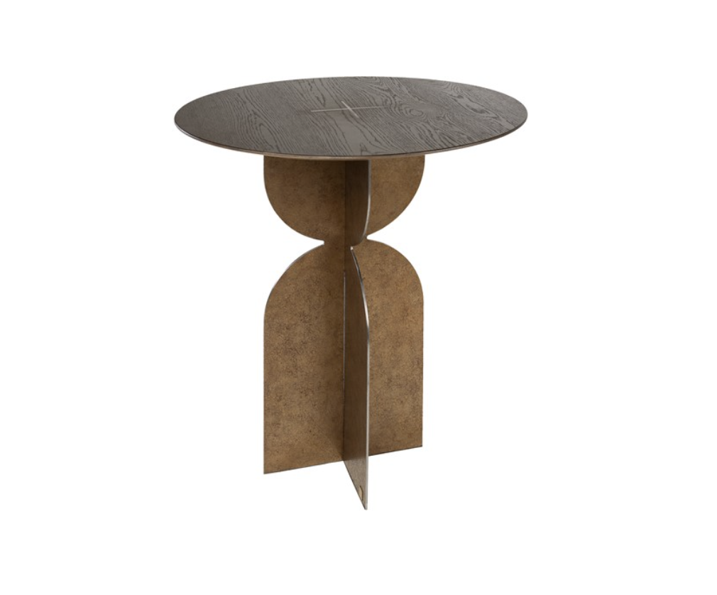 Table à manger haute avec plateau en chêne plaqué