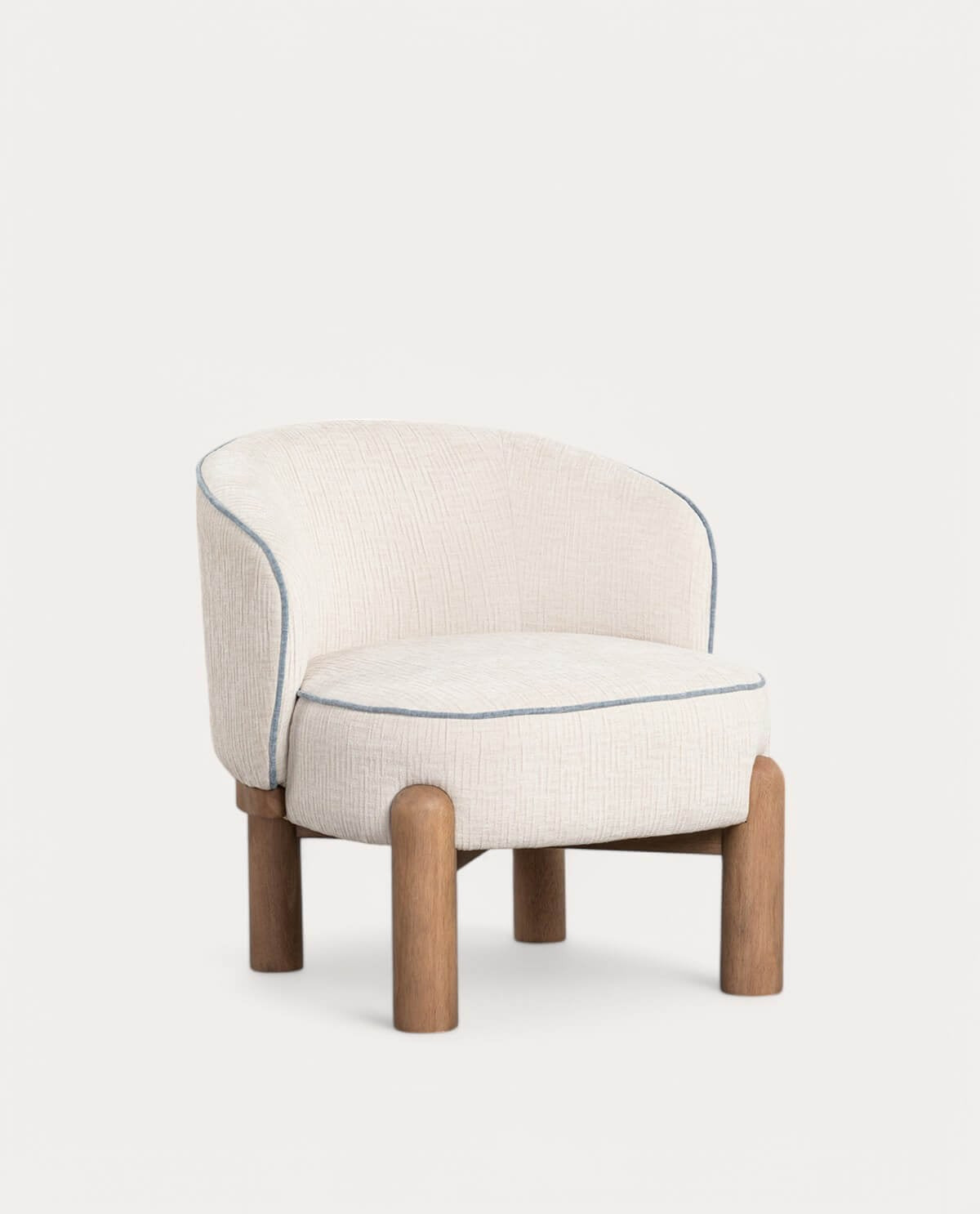 Fauteuil en tissu et bois Louis - Coloris au choix — détail 6