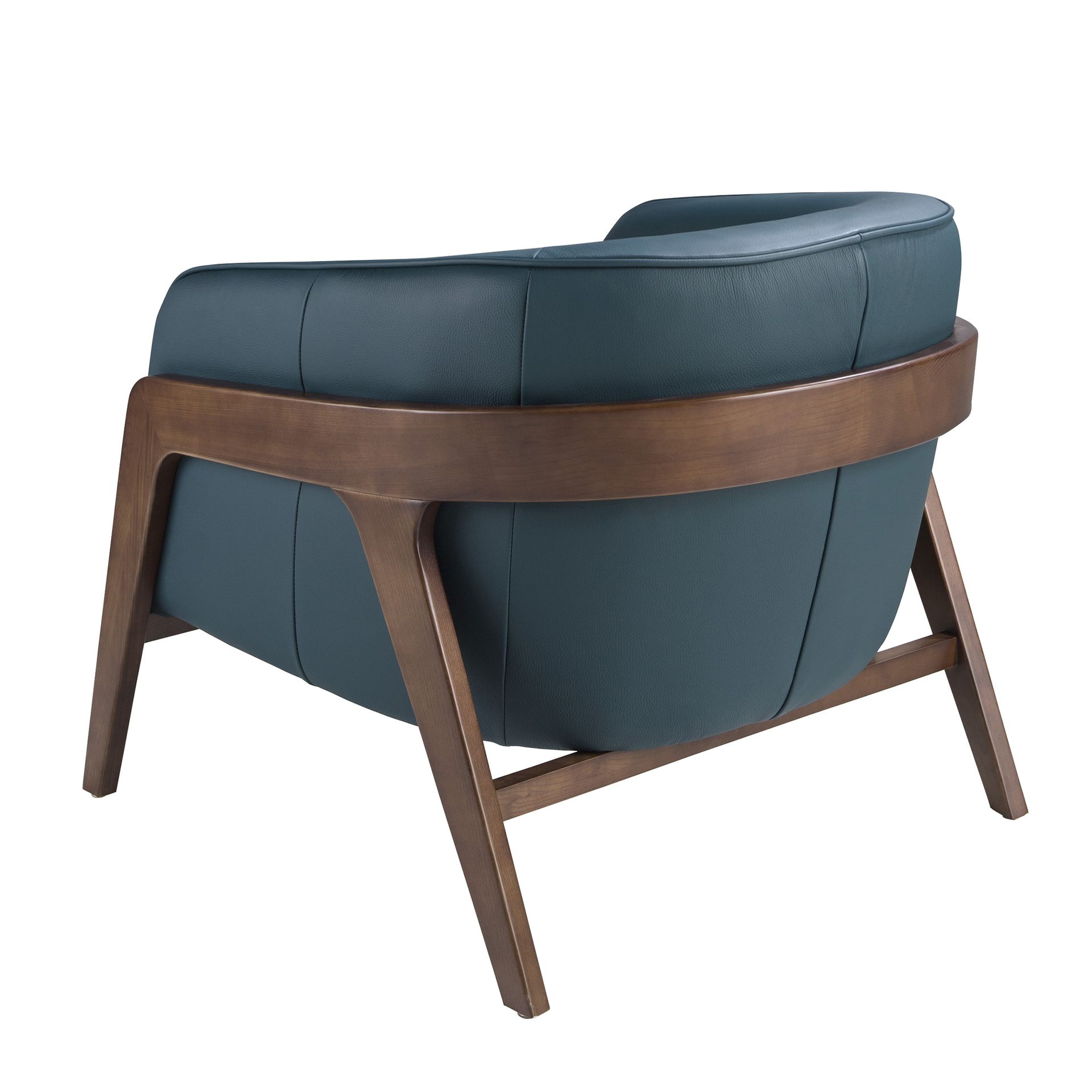 Fauteuil en cuir bleu pétrole — détail 6