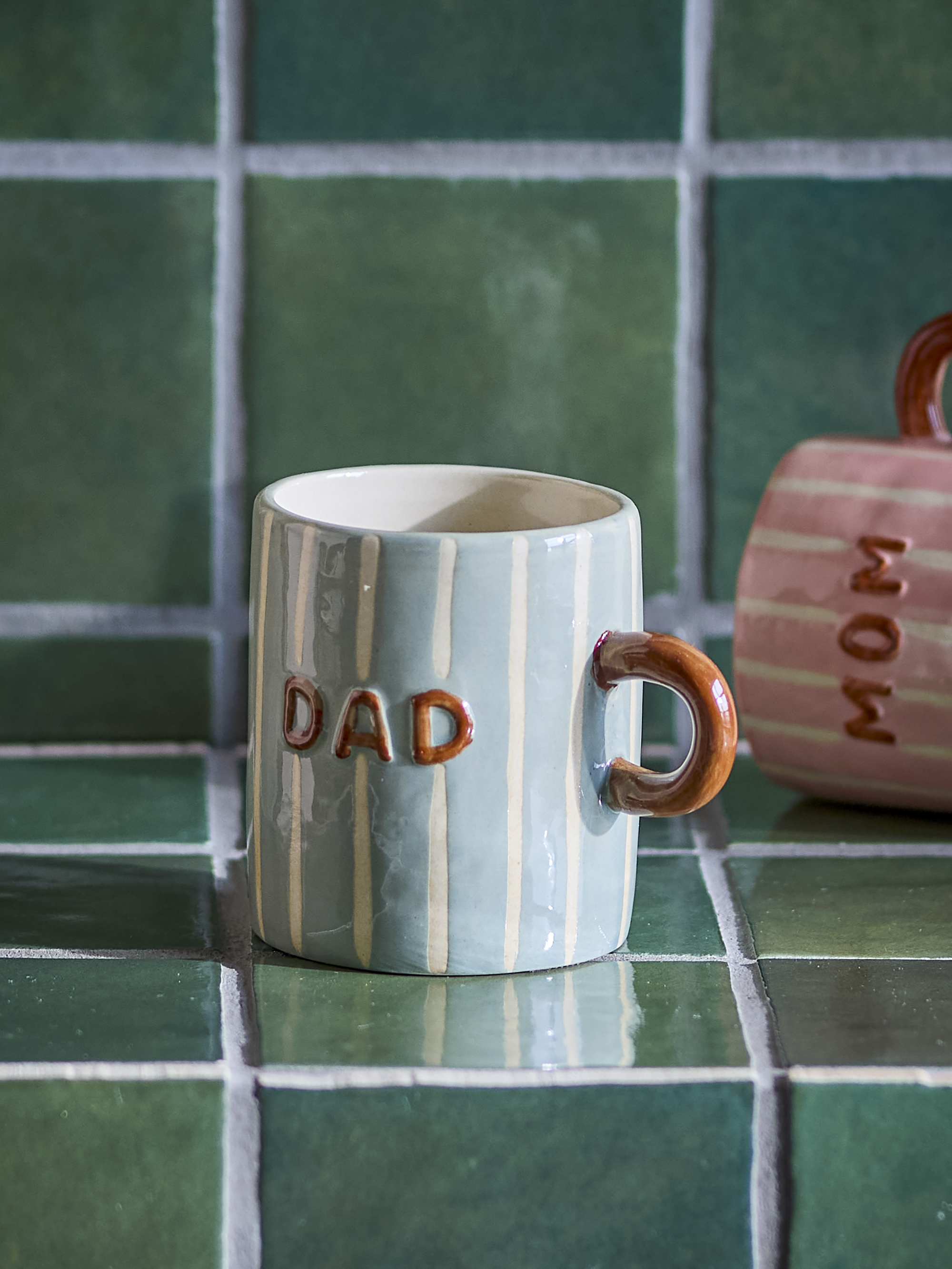 Mug Cherish en grès — Coloris bleu