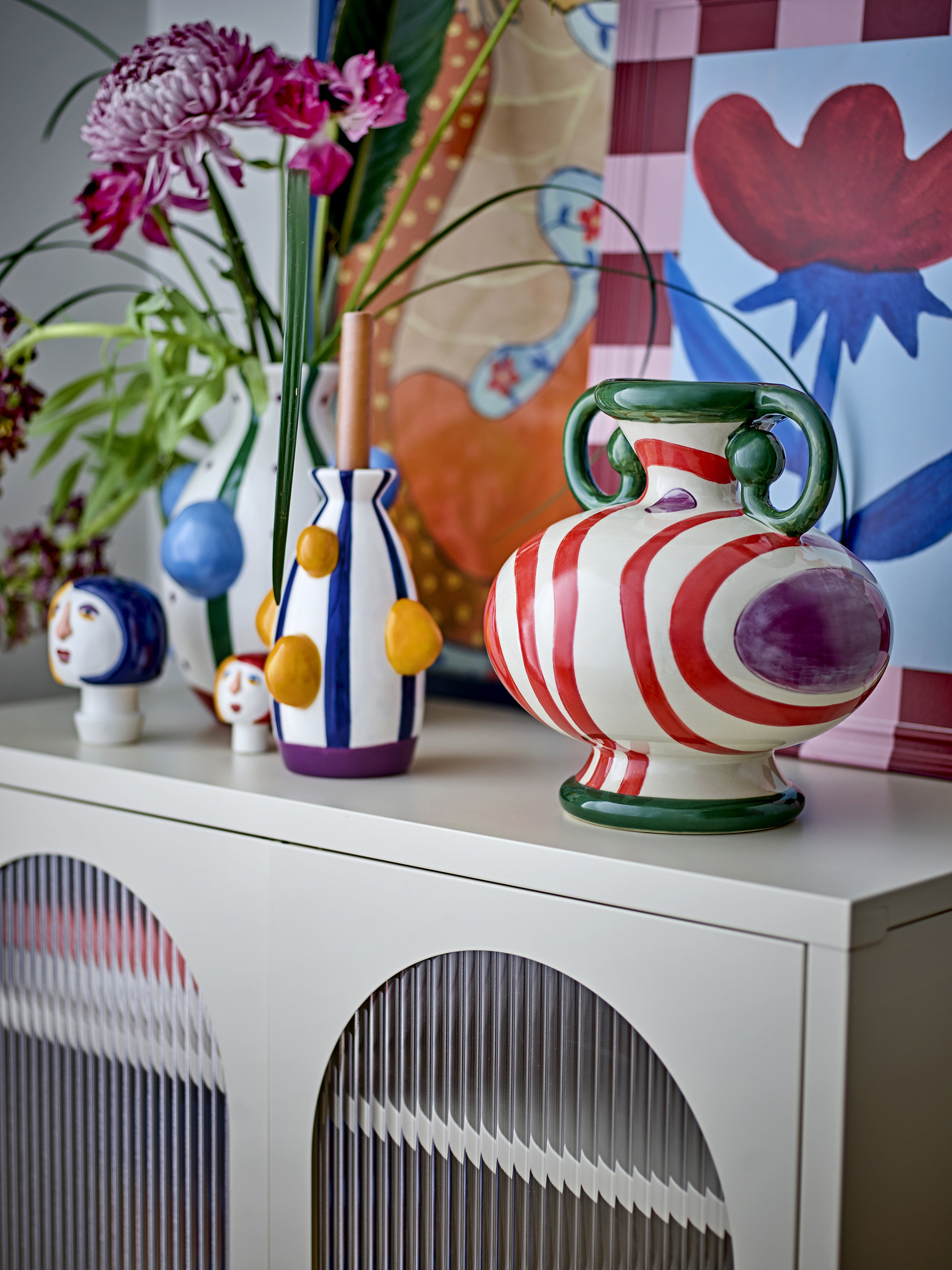Bougeoir Conneli en céramique - Coloris multicolore — détail 3
