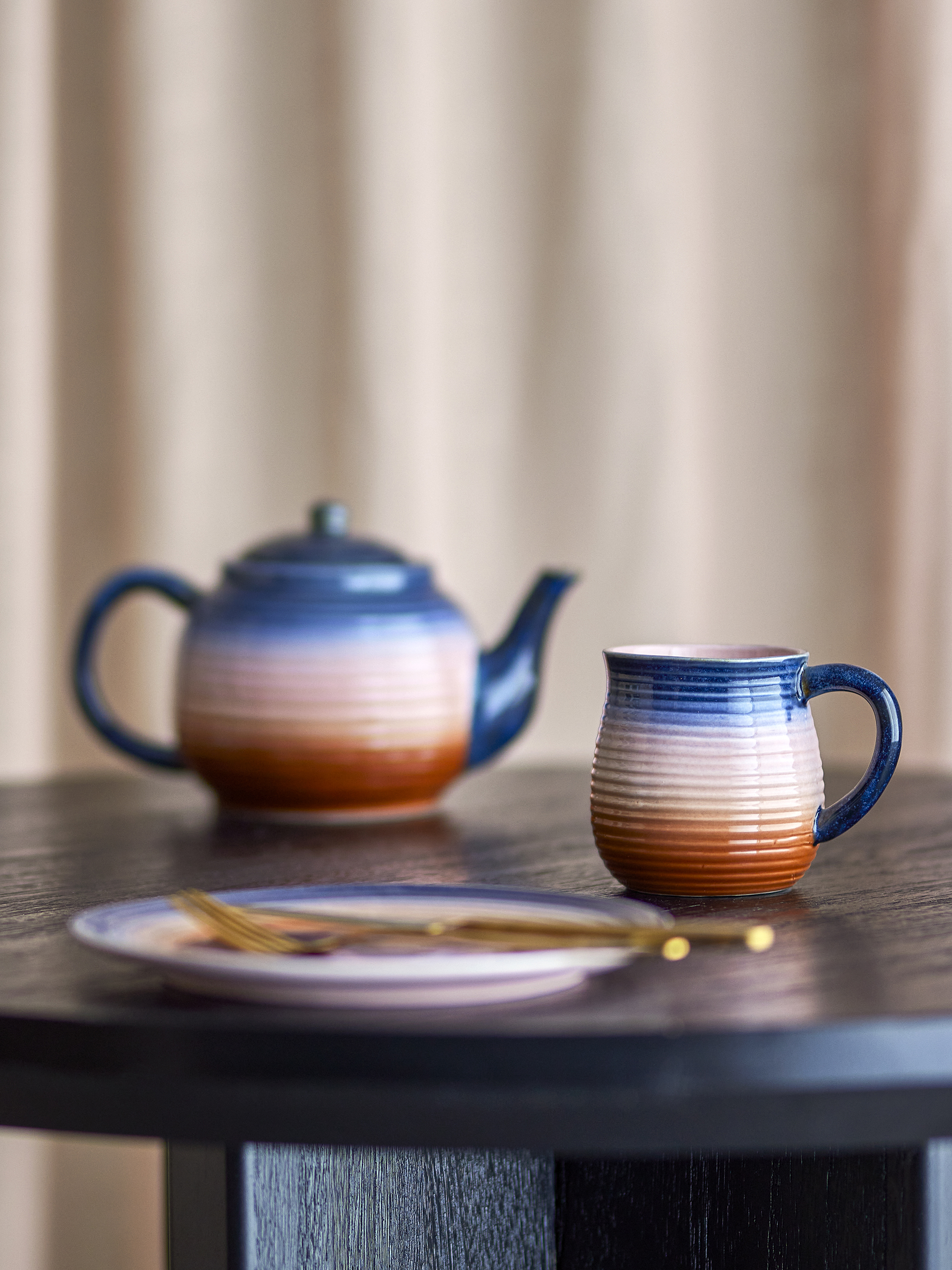 Lot de 4 tasses Tatum en grès - Coloris multicolore