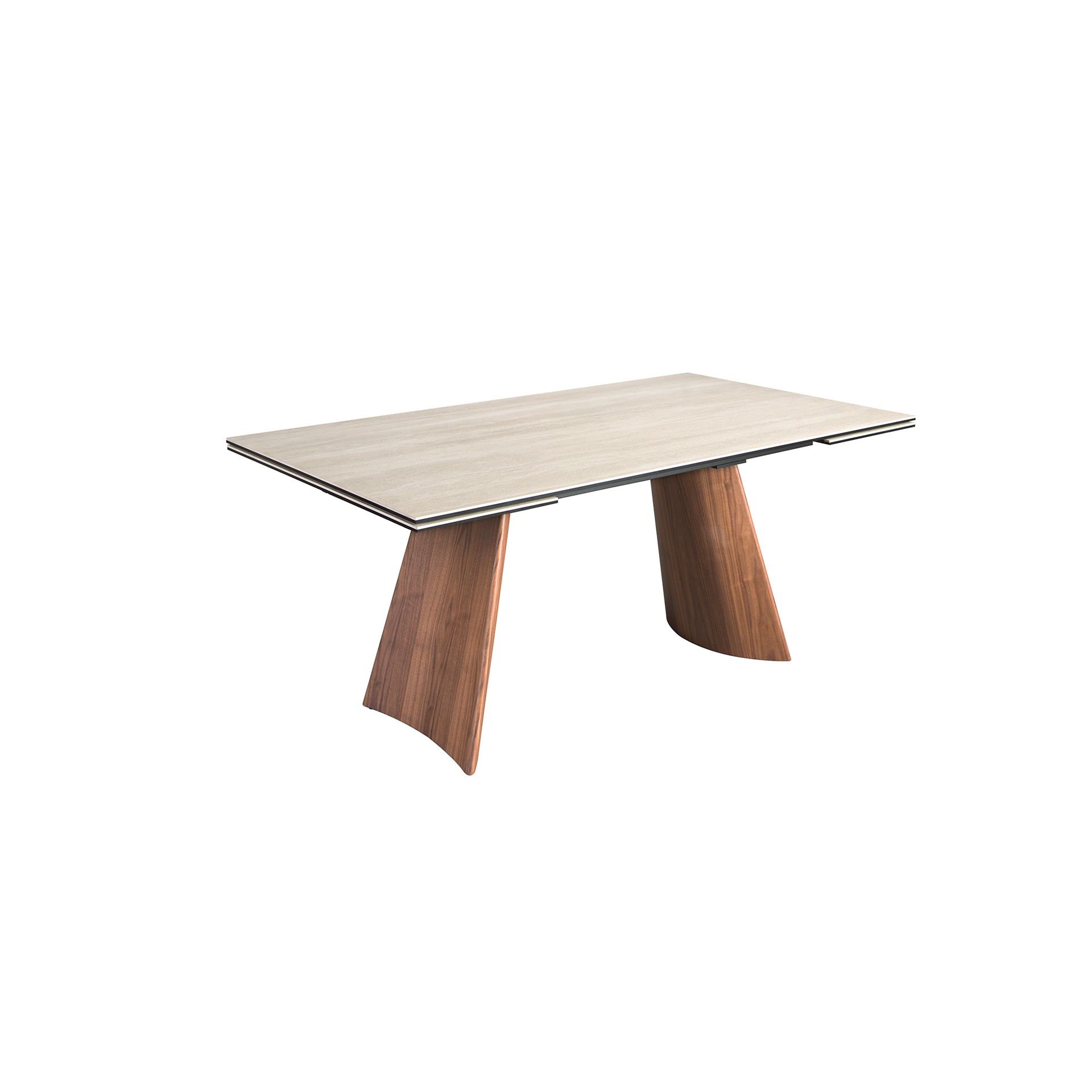 Table à manger rectangulaire extensible - Finitions sable et noyer — détail 6