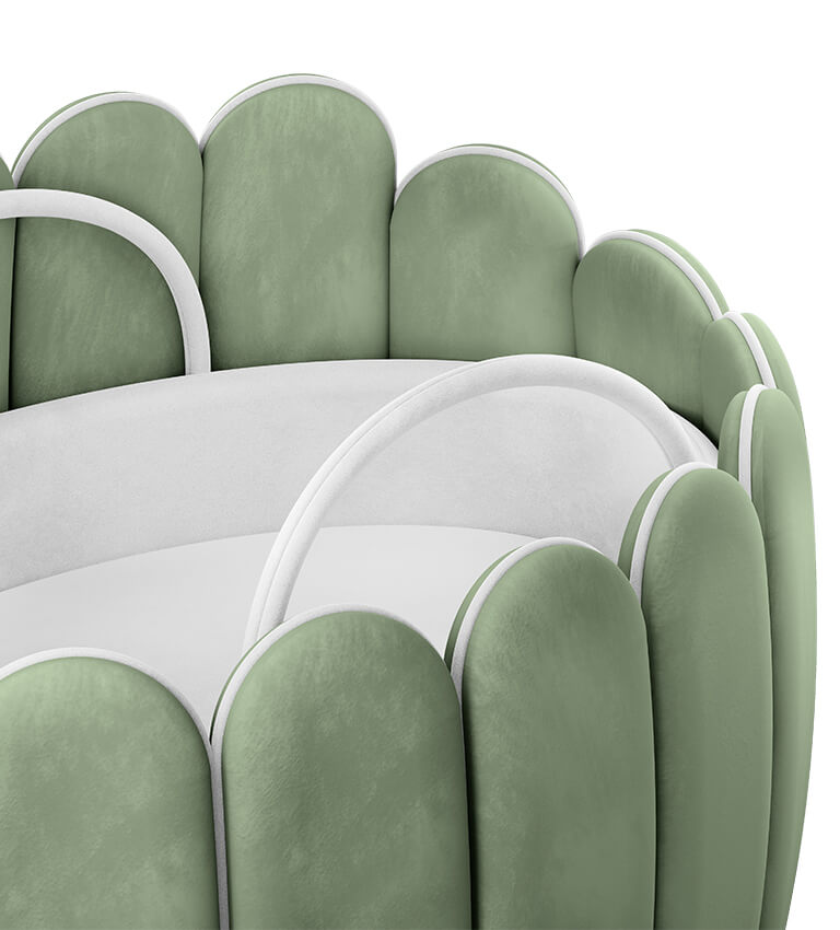 Lit rocking chair en forme de fleur de lotus vert — détail 4