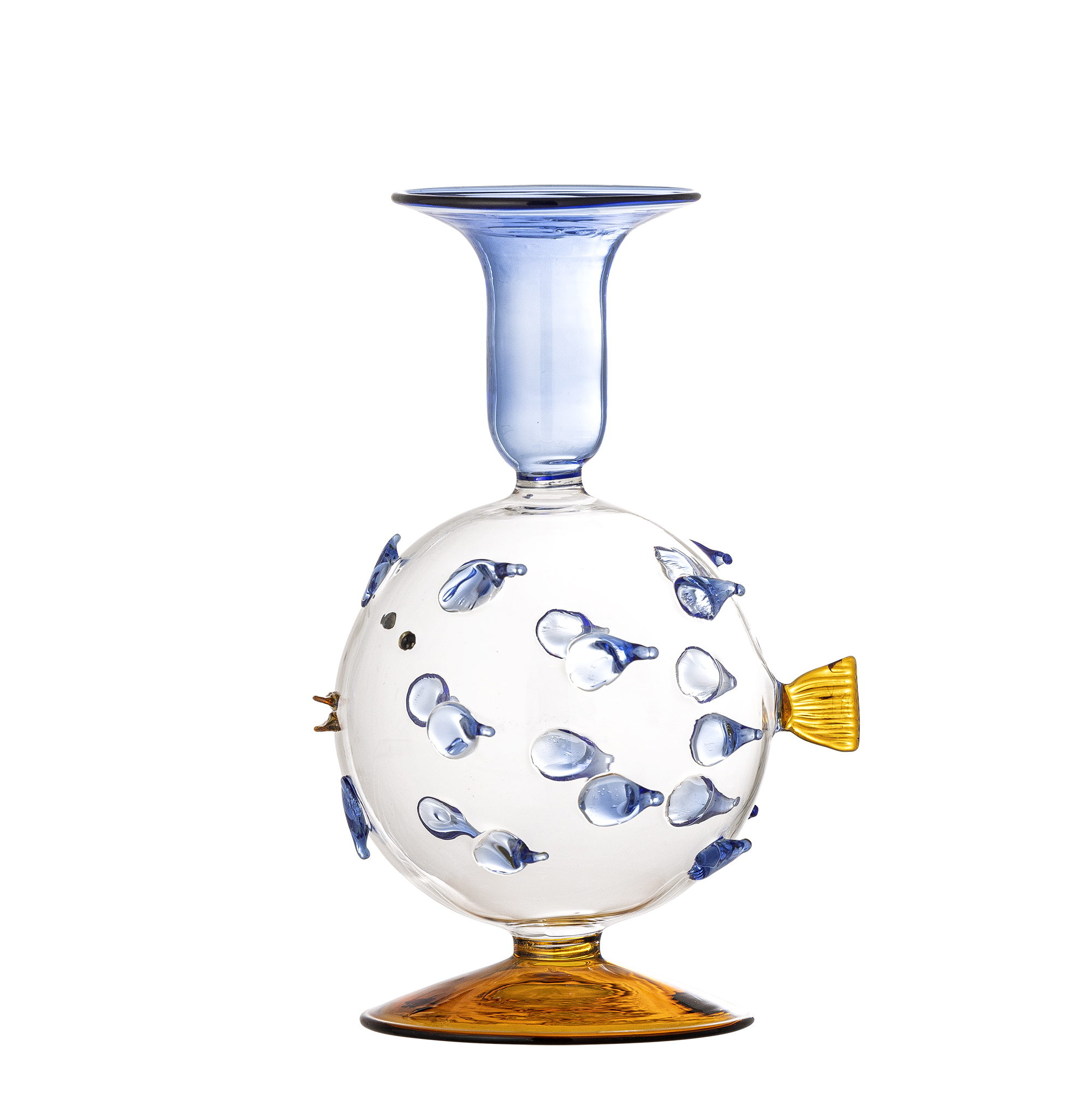 Bougeoir Phila en verre - Coloris bleu — détail 4
