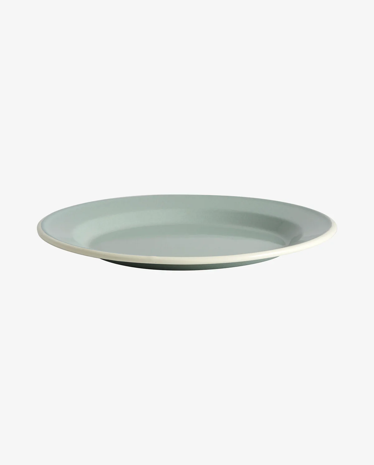 Lot de 6 assiettes en email vert menthe