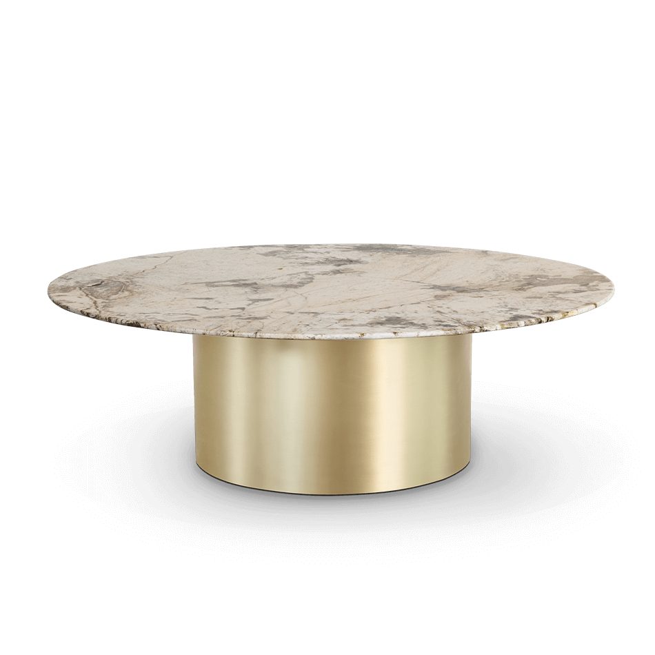 Table basse avec plateau rond en granit