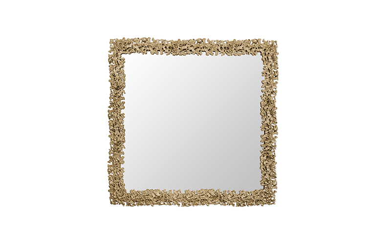 Miroir carré moderne en laiton coulé