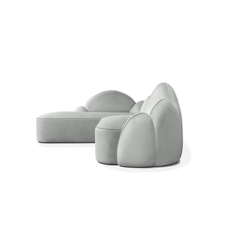 Canapé forme nuage gris — détail 4