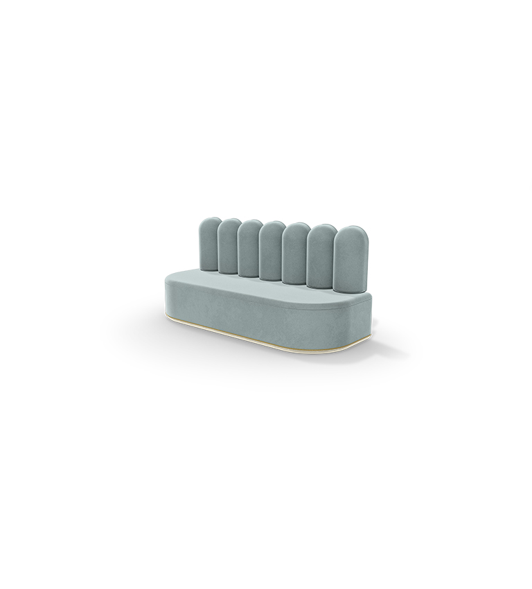 Canapé de forme organique gris — détail 3