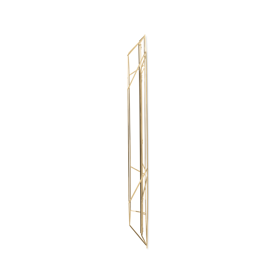 Miroir forme diamant en laiton doré — détail 3