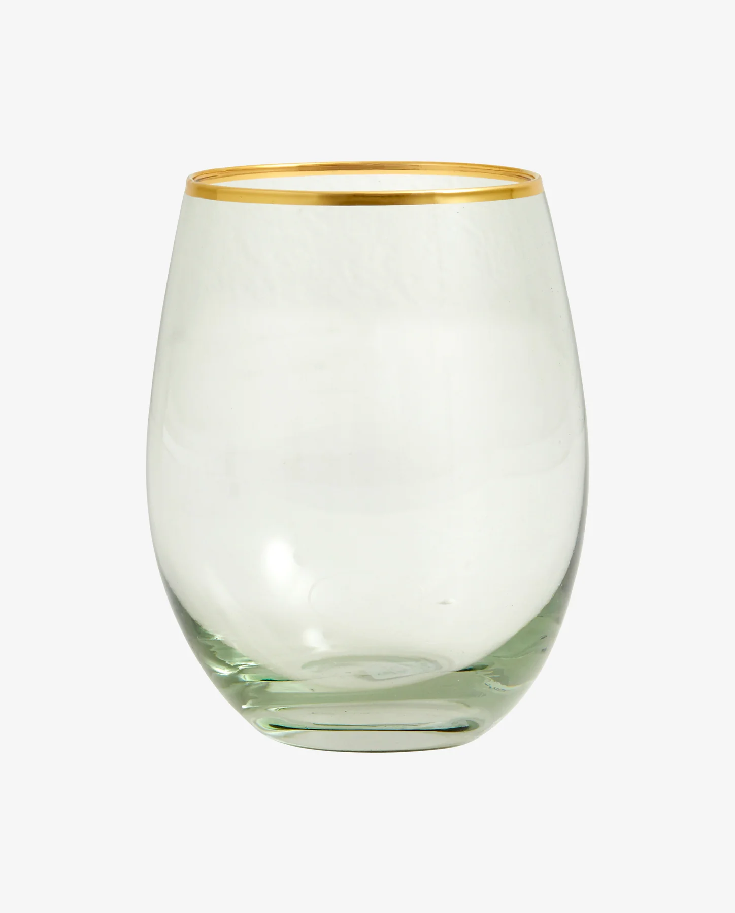 Lot de 6 verres à eau vert aux bords dorés