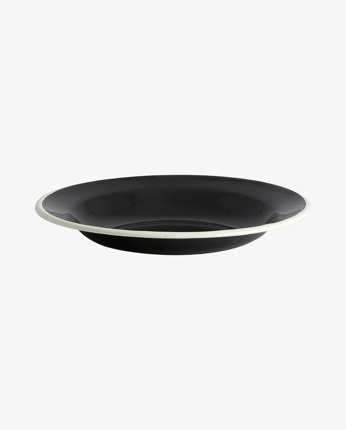 Lot de 6 petites assiettes en email noir