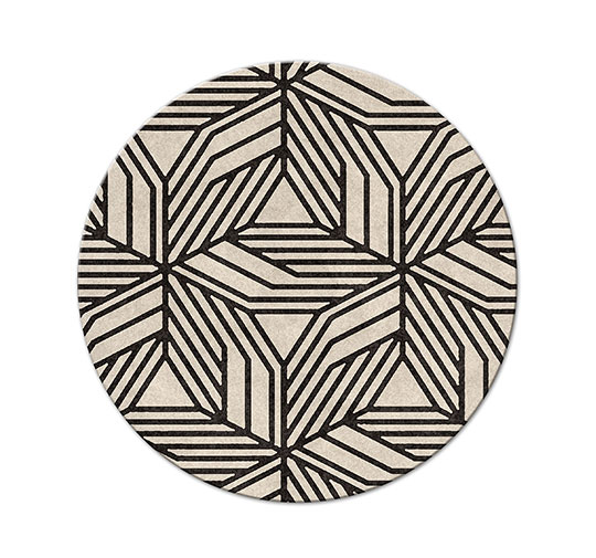 Tapis rond à motifs géométriques