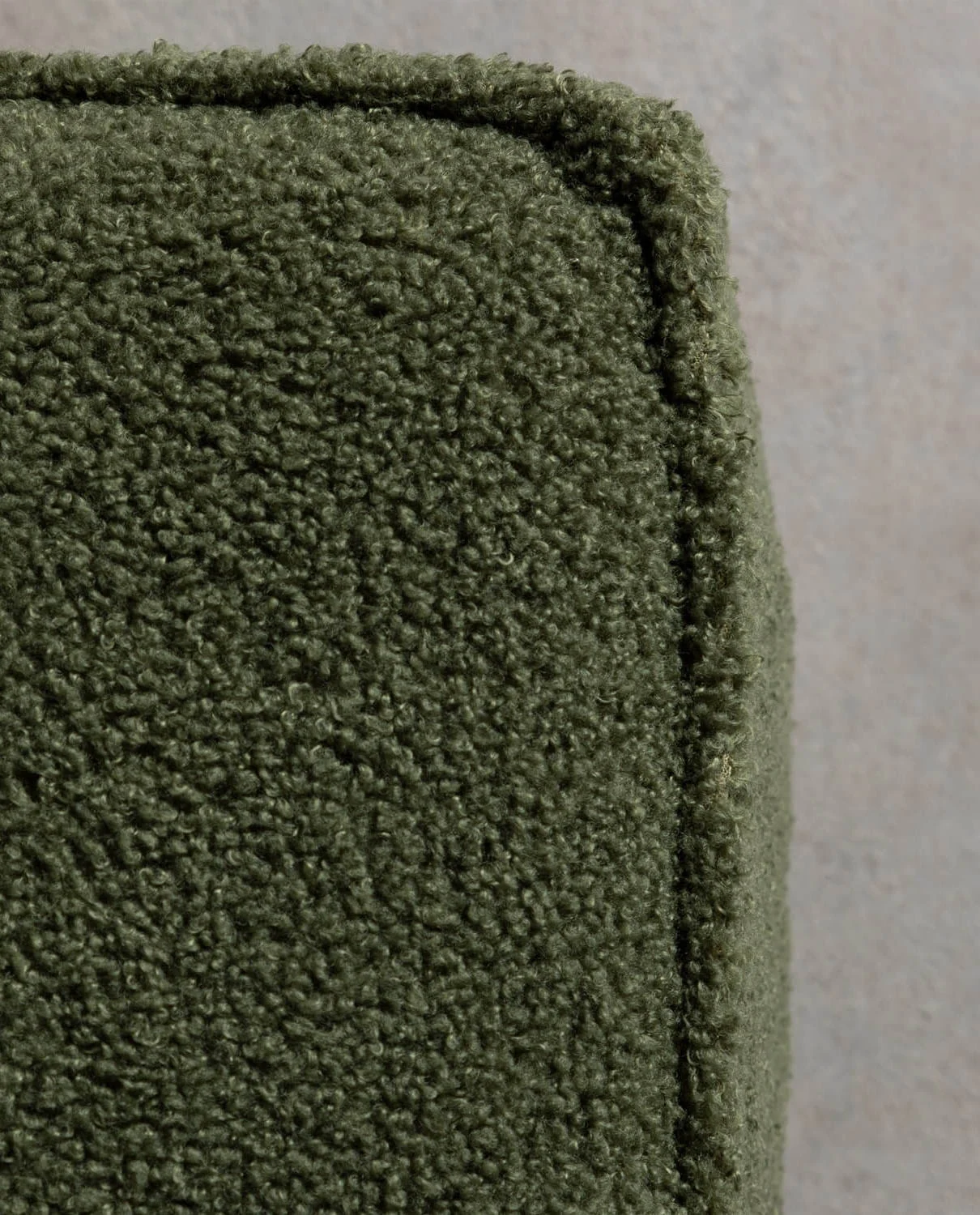 Canapé modulable 3 pièces en tissu bouclé vert kaki sans accoudoir — détail 3