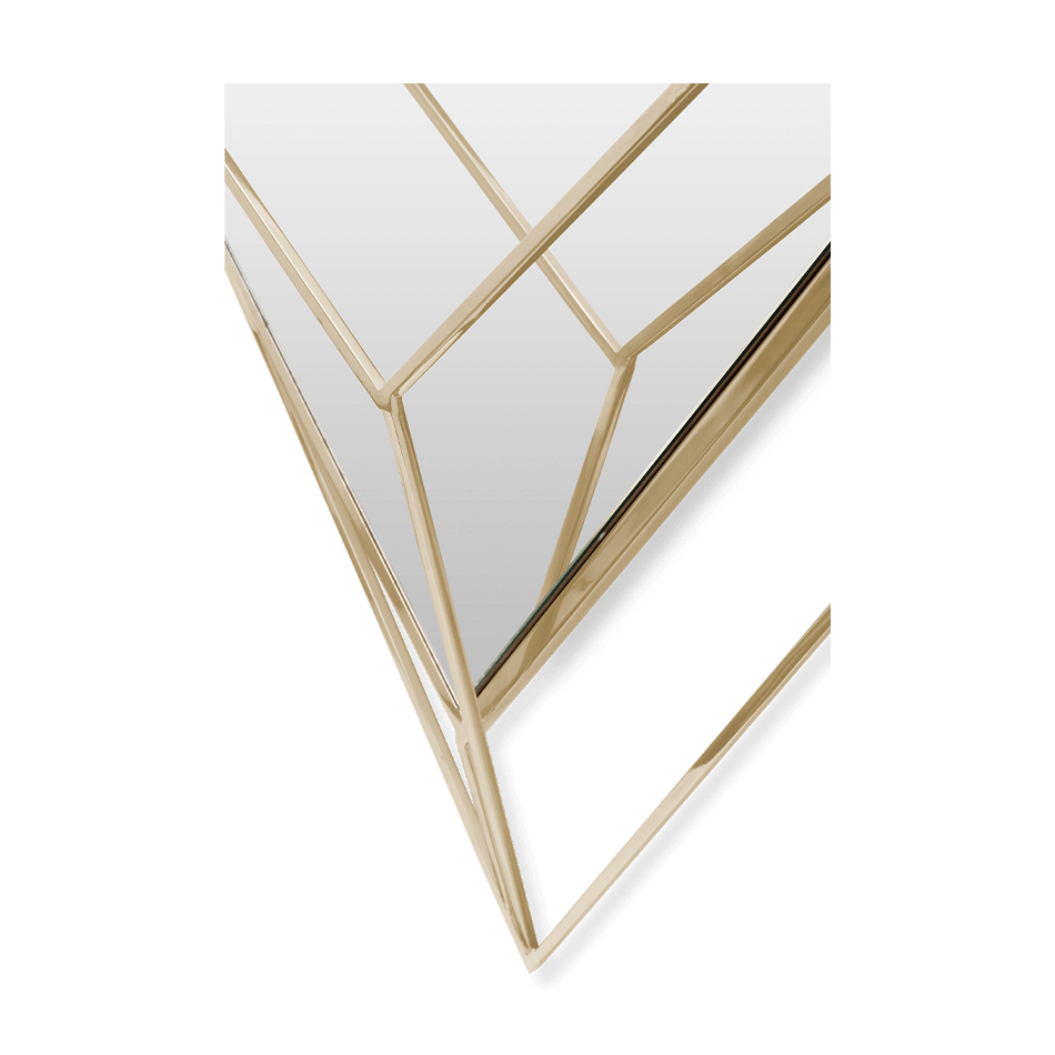 Miroir forme triangle en laiton doré — détail 4