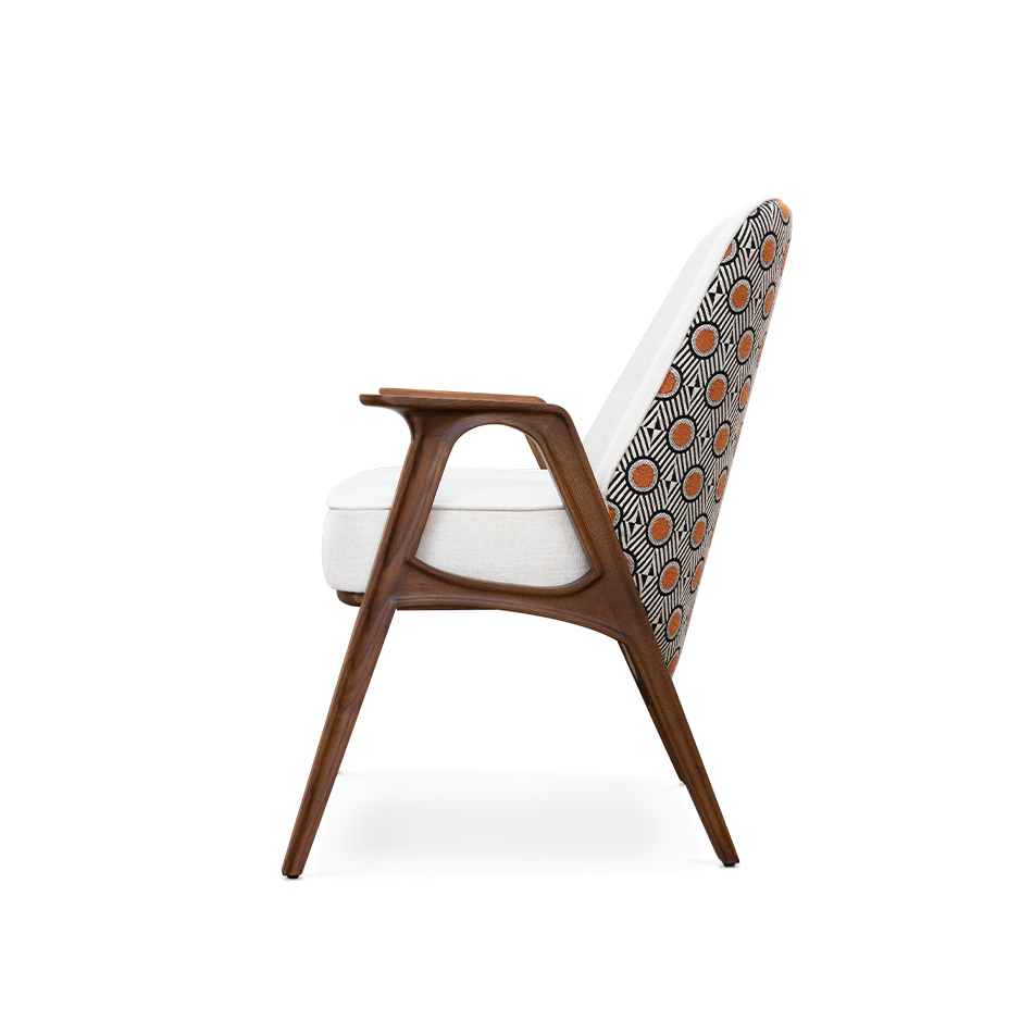 Chaise en tissu de velours au motif art déco — détail 3