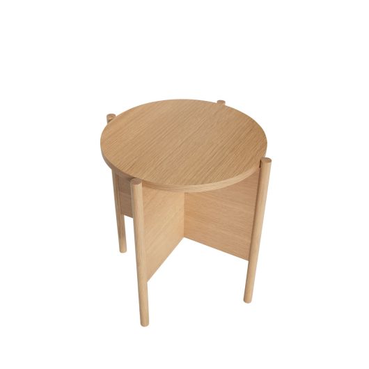 Table d’appoint plateau rond en bois de chêne — détail 3