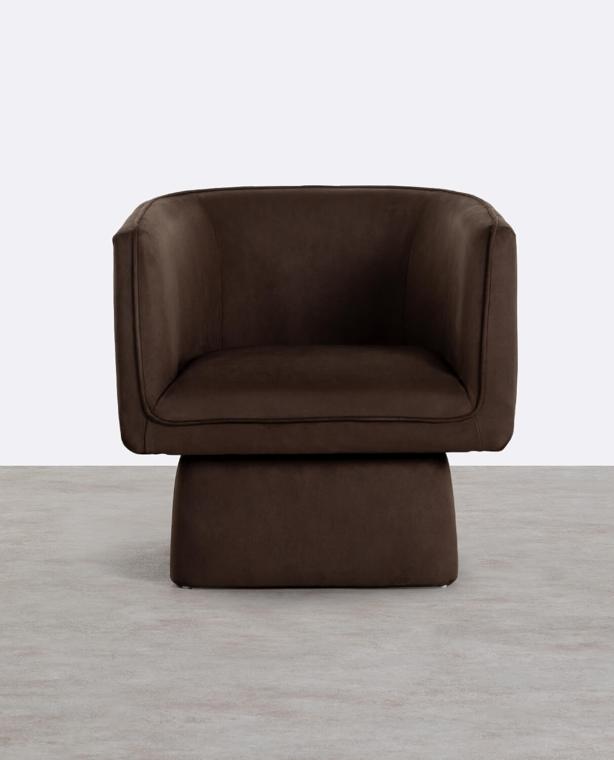 Fauteuil pivotant en tissu doux marron — détail 5