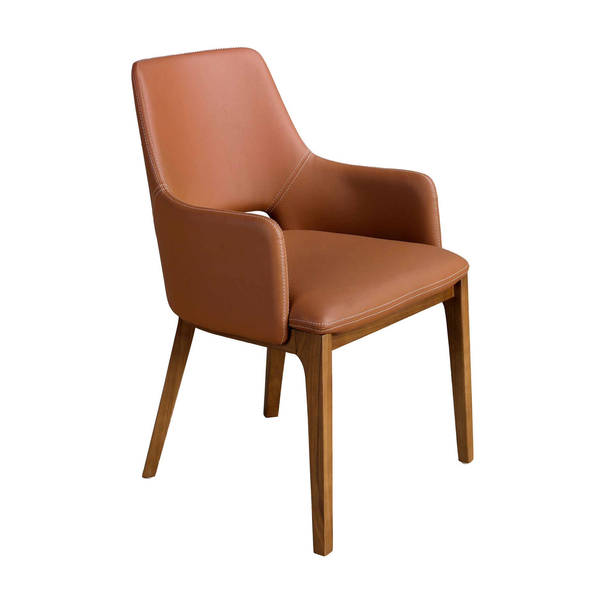 Chaise en similicuir marron