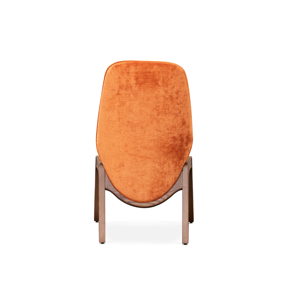 Chaise en tissu de velours orange — détail 6