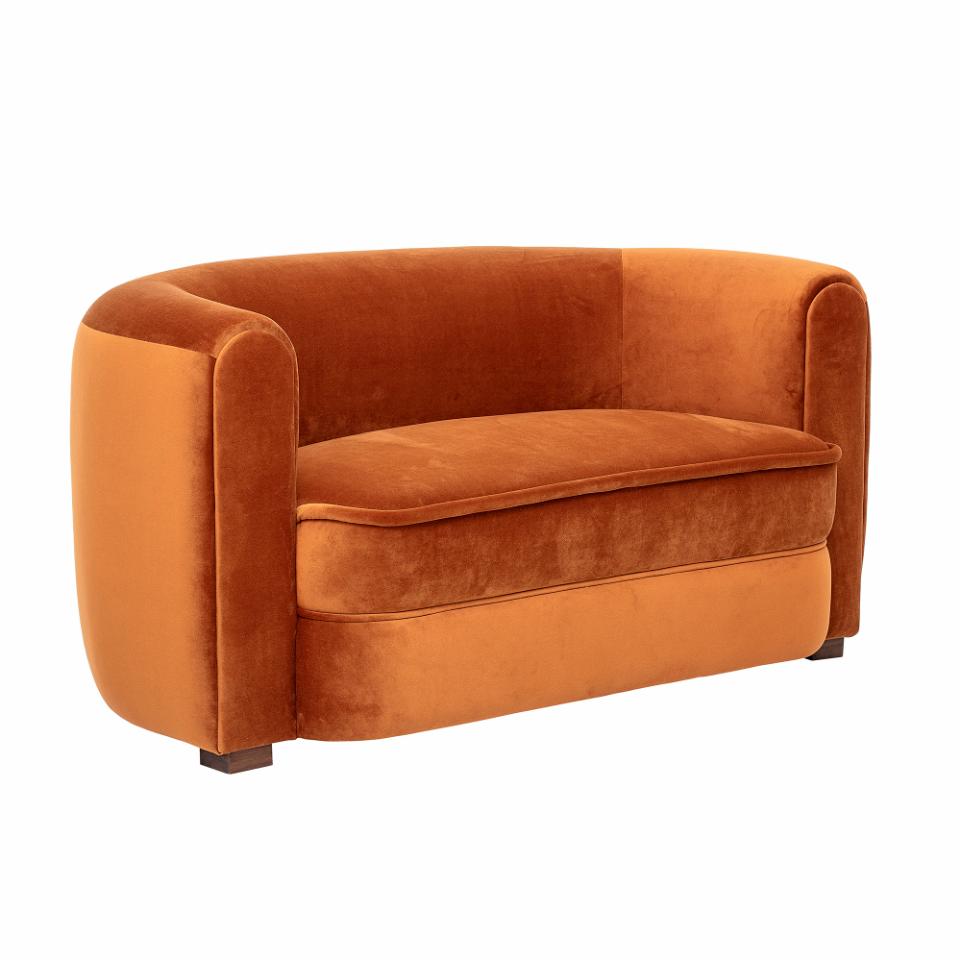 Canapé en velours doux orange — détail 6