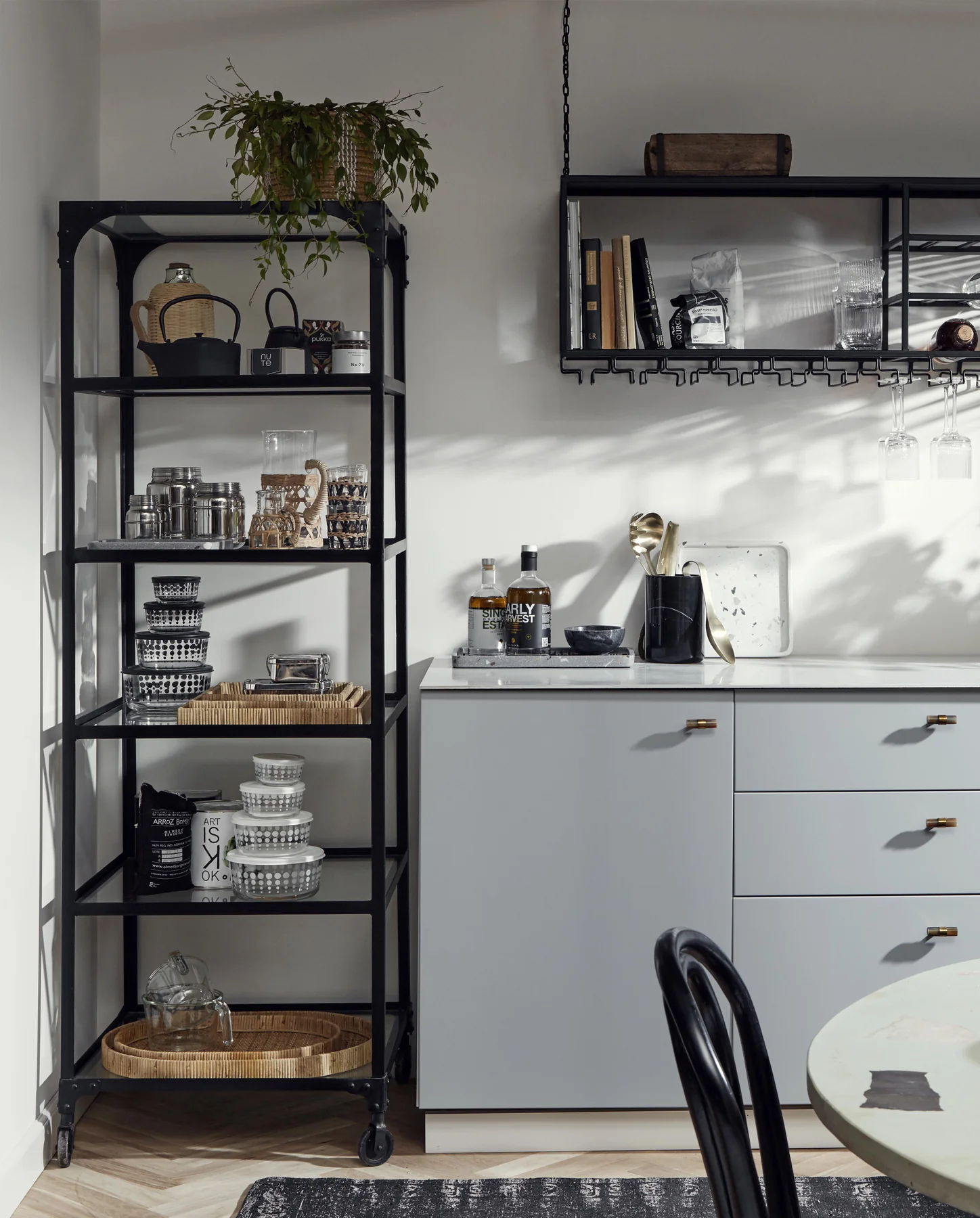 Étagère style industriel 6 étages en verre