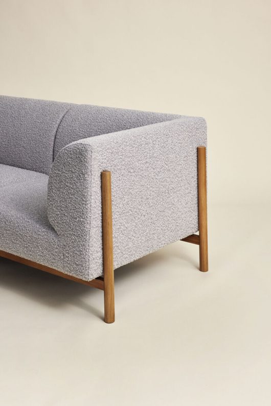 Canapé droit 3 places en polyester gris — détail 4