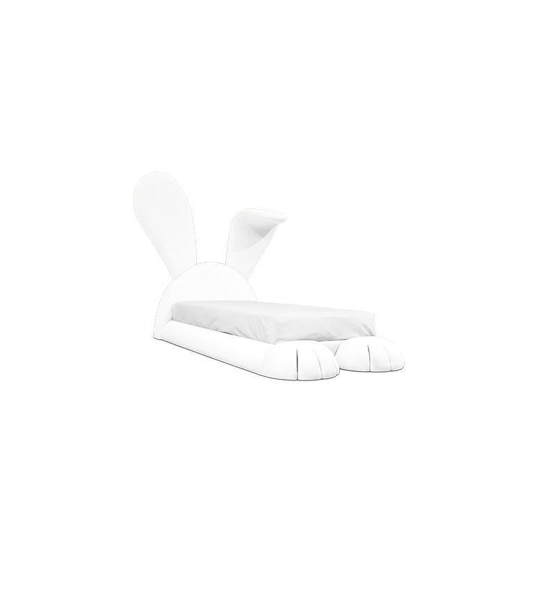Lit en forme de lapin blanc