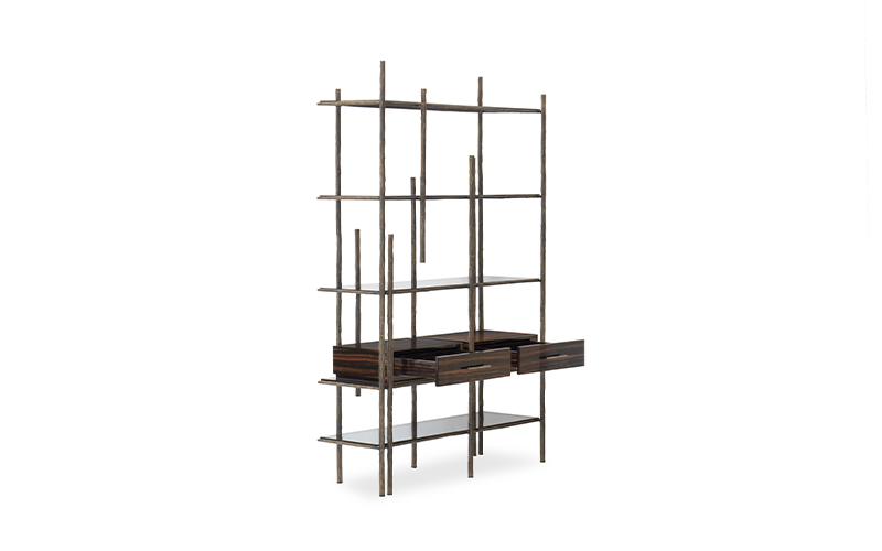 Bibliothèque à tiroirs en placage de bois d'ébène — détail 5